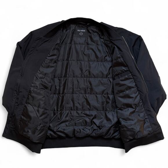 Harley-Davidson Performance Screamin Eagle Mens 2XL Black Nylon Bomber Jacket - Picture 3 of 10